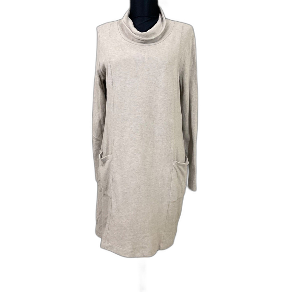Pure Jill J. Jill Women’s Dress Sz S Beige Cowl Neck Casual Long Sleeve